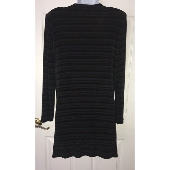 Rabbit Rabbit Rabbit Designs Cardigan Tunic Topper Slinky Black Blue Gray Sz 6P - Picture 7 of 11